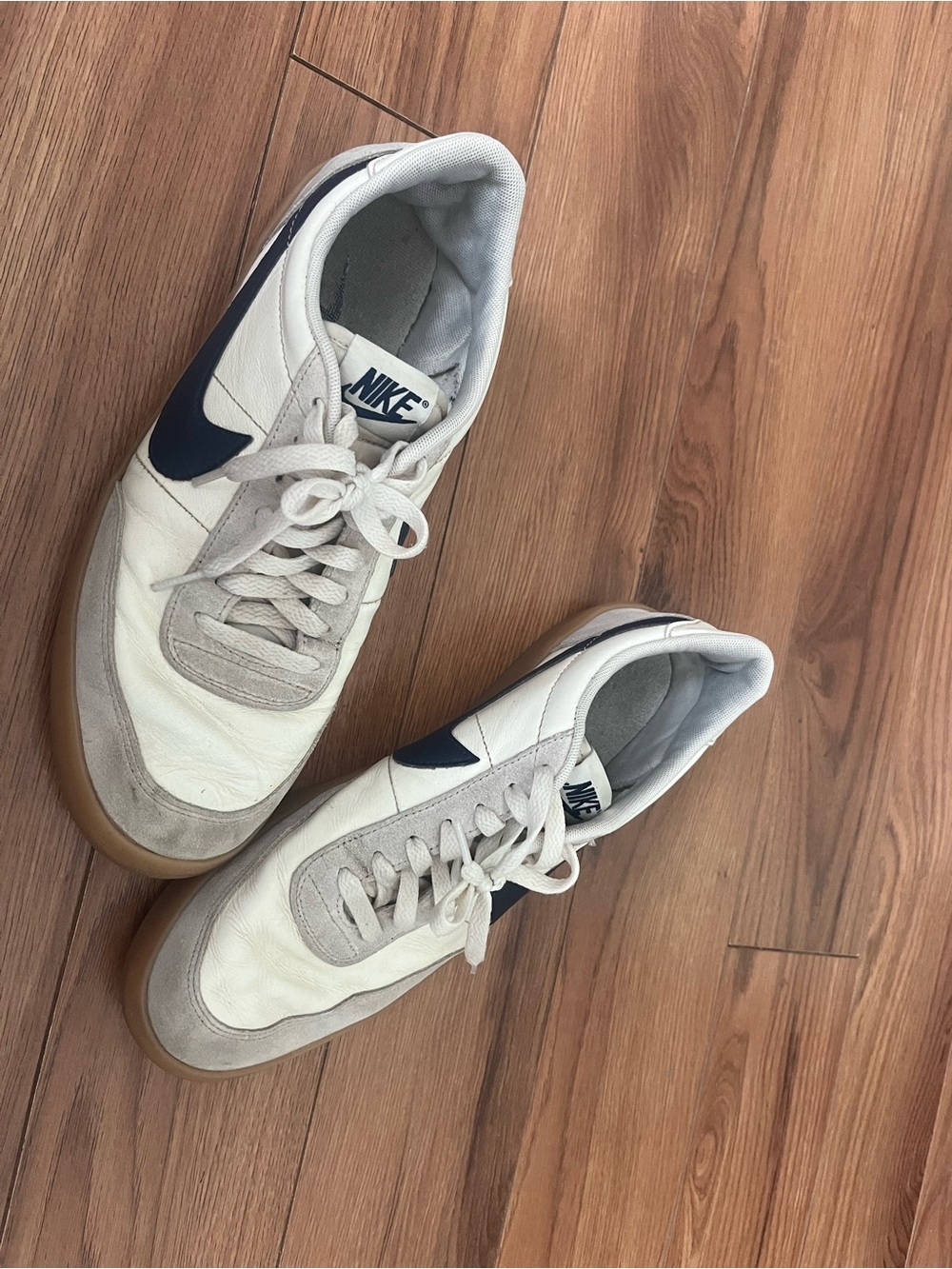 Nike Men’s White, Navy & Gray Low-Top Sneakers with Gum Sole